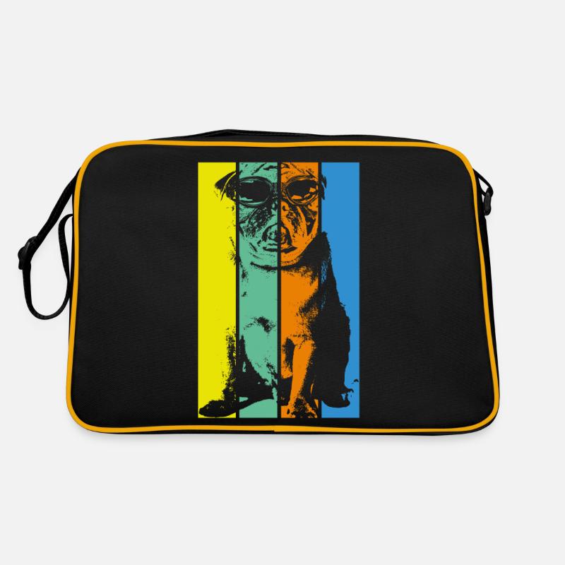 Cooler Maps mit Sonnenbrille - Retro Tasche - Schwarz/Gold