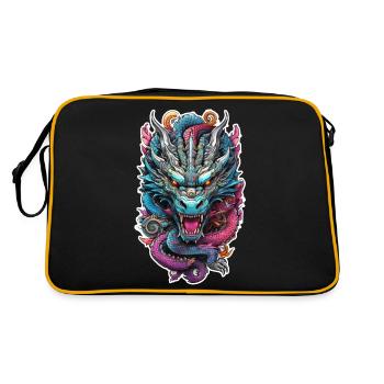 dragon asiatique - japon - chinois - Sac Retro - noir/or - Dos