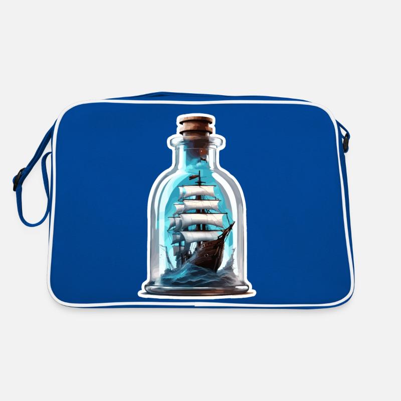 Ship in a Bottle / Message in a Bottle / Ahoy / Anchor Retro Bag