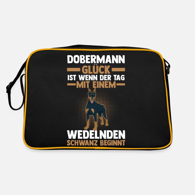 Hund Dobermann Retro Tasche