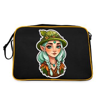 Druid Druid Fantasy Illustration - Retro Bag - black/gold - Back