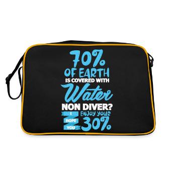 70% de la Terre est recouverte par l’eau non plongeur j’espère - Sac Retro - noir/or - Dos