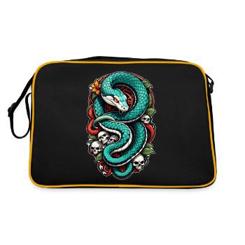 Snake Skeleton and Tattoo - Retro Bag - black/gold - Back