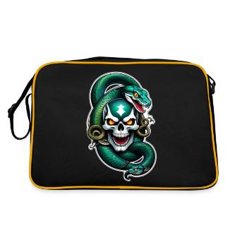 Snake Skeleton and Tattoo - Retro Bag - black/gold - Back