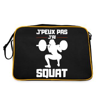 Ich kann nicht in die Hocke gehen - Retro Tasche - Schwarz/Gold - Hinten