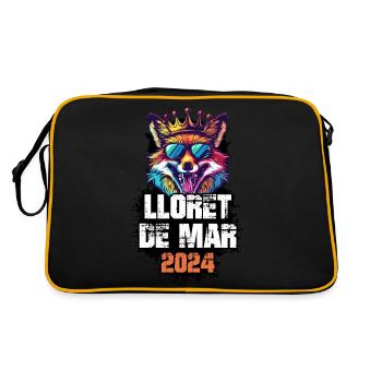 Lloret De Mar 2024 Urlaub Fuchs - Retro Tasche - Schwarz/Gold - Hinten