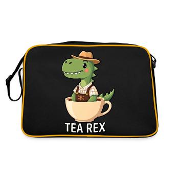 Tea Rex Tyrannosaurus Rex Lederhosn - Retro Tasche - Schwarz/Gold - Hinten