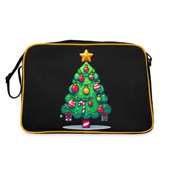 Christmas Tree - Retro Tasche - Schwarz/Gold - Hinten