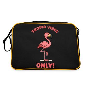 Flamingo Bande dessinée Tropique - Sac Retro - noir/or - Dos