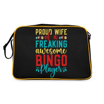 Jeu de bingo Fière épouse d’un joueur de bingo - Sac Retro - noir/or - Dos