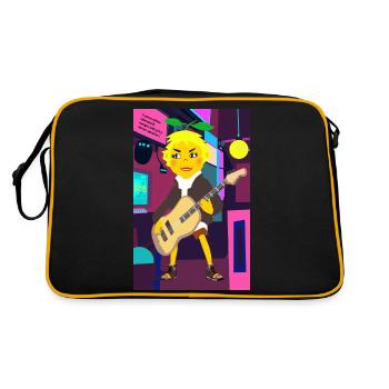 Cyber Lemon Rocker with Guitar - Retro Bag - black/gold - Back