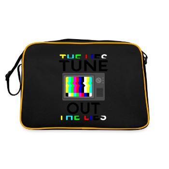 Blenden Sie das Rauschen aus - konzentrieren Sie sich auf Klarheit - Retro Tasche - Schwarz/Gold - Hinten
