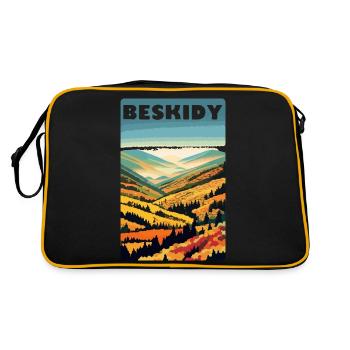 Beskides Montagnes Pologne Paysage - Sac Retro - noir/or - Dos