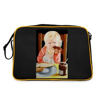 Grumpy kid - Retro Tasche - Schwarz/Gold - Hinten