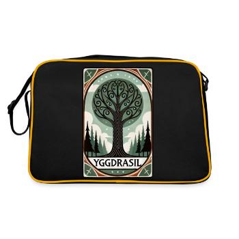 Yggdrasil Norse Tarot Card Style Design - Retro Bag - black/gold - Back