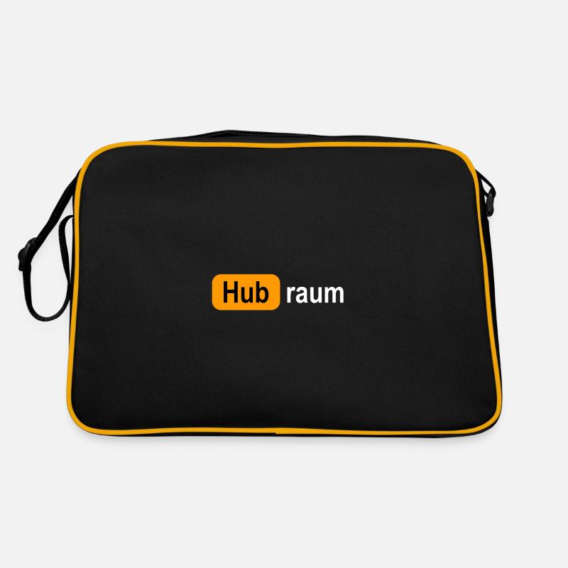 Hubraum Logo - Retro Tasche - Schwarz/Gold