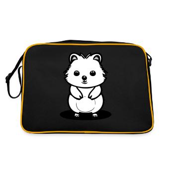 Quokka in cartoon stem - Retro Bag - black/gold - Back