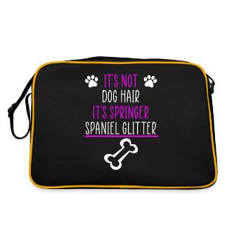Springer spaniel dog quote - Retro Bag - black/gold - Back