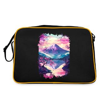Retro Paysage Aesthétique Japonais - Sac Retro - noir/or - Dos