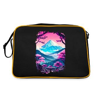Retro Paysage Aesthétique Japonais - Sac Retro - noir/or - Dos