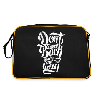 LOOK AWAY BACK BACK GO SAYINGS MOTIF - Retro Bag - black/gold - Back