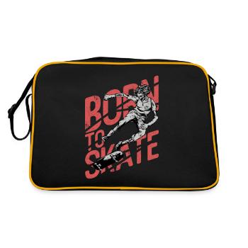 NÉ SKATE BOARDER SK8 LONGBOARDER MOTIFS DE PATINAGE - Sac Retro - noir/or - Dos