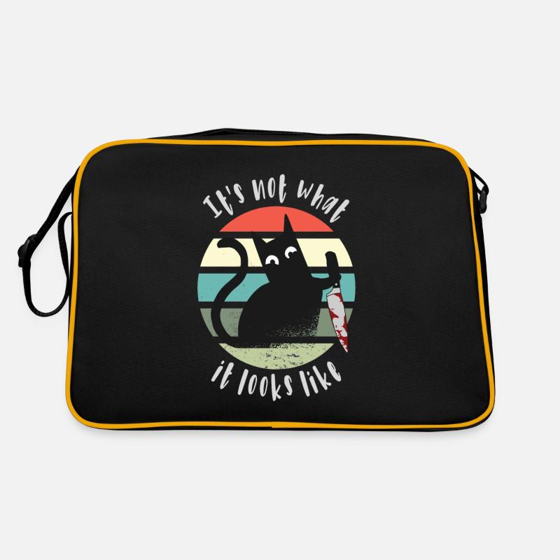 Es ist nicht das wonach es aussieht, Katze Messer Retro Tasche