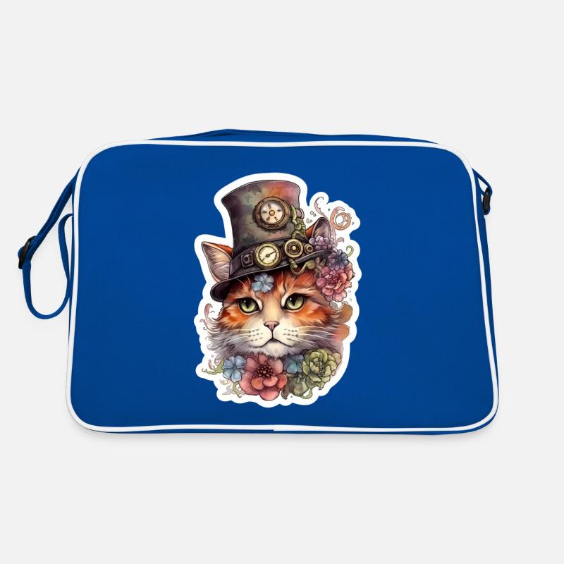 Steampunk cat with hat Retro Bag