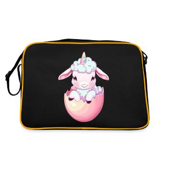 Agneau licorne dans la conception imaginative de mouton à l’œuf - Sac Retro - noir/or - Dos