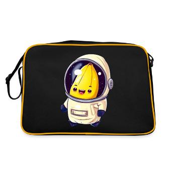 Banane Astronaut Kosmonaut - Retro Tasche - Schwarz/Gold - Hinten