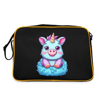 Cochon Licorne - Mignon Fusion Animale Mythique - Sac Retro - noir/or - Dos