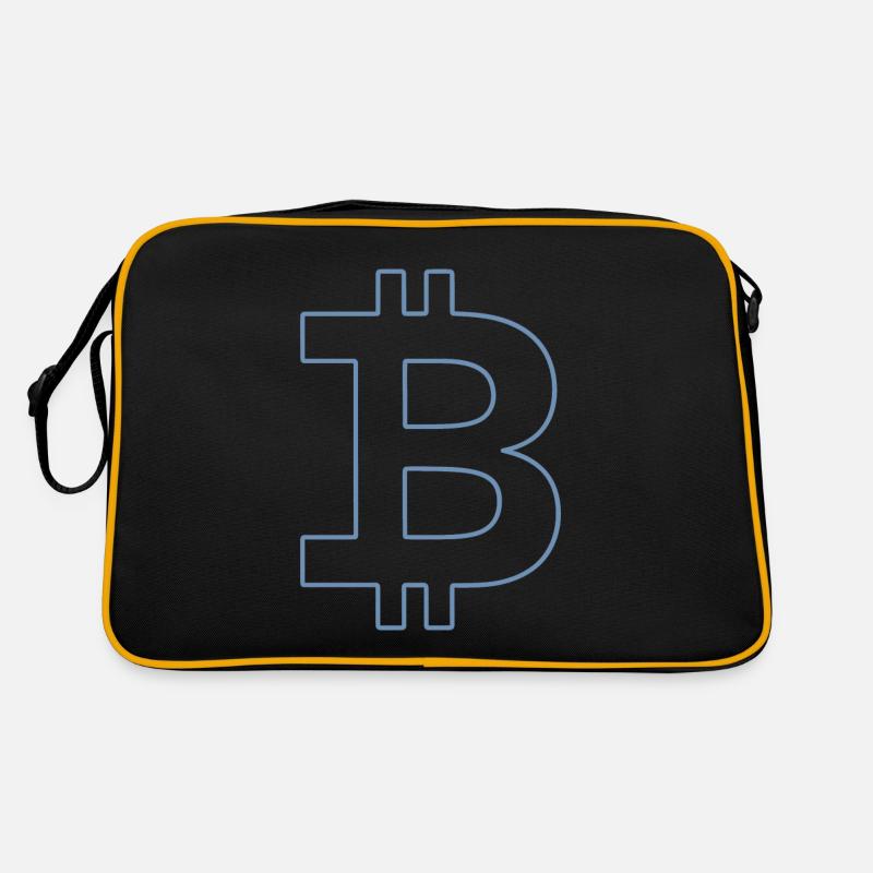 Bitcoin Logo Silhouette Digitale Währung Retro Tasche