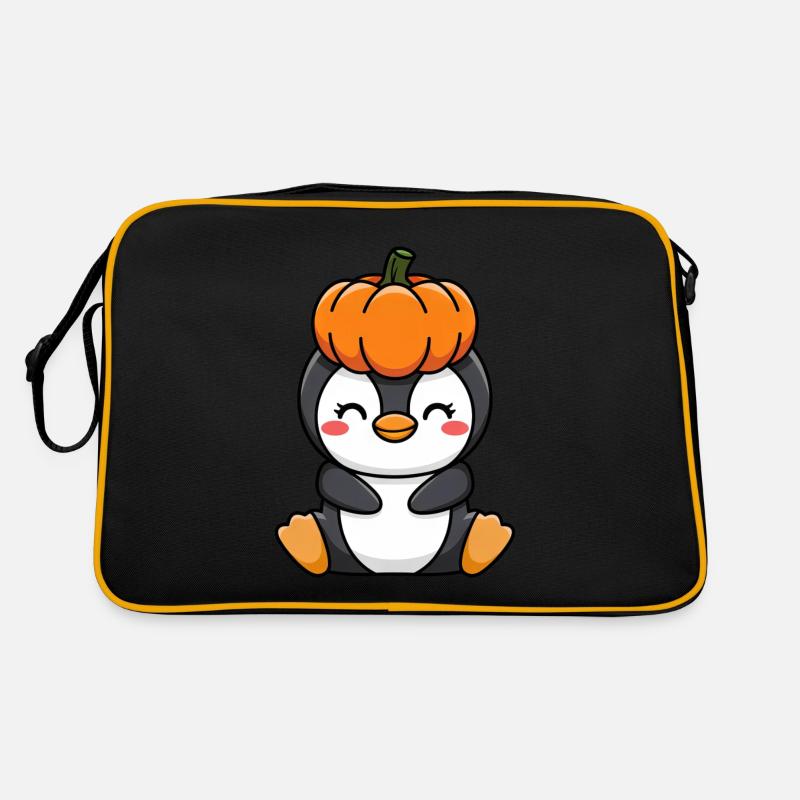 Halloween Penguin Pumpkin October Cartoon Retro Bag