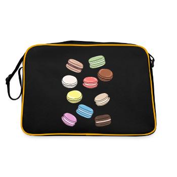 Colorful macarons sweet temptation - Retro Bag - black/gold - Back