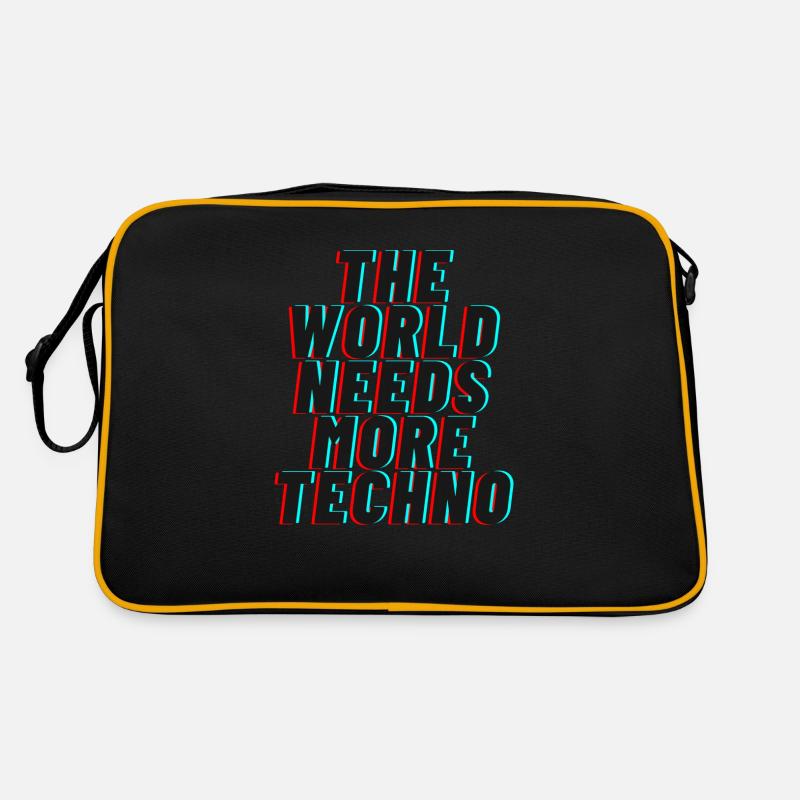 The world needs more techno - Retro Bag - black/gold