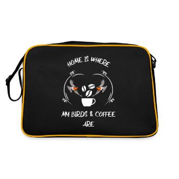 Bird Watching Bird Watching Birding Coffee - Retro Bag - black/gold - Back