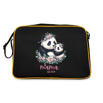Mama est 2024 I Panda Bear Mum I First Time Mom - Retro Bag - black/gold - Back