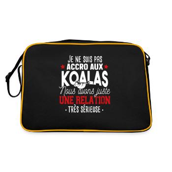 Koala Relation Animal Mignon Cadeau Humour Zoo - Sac Retro - noir/or - Dos