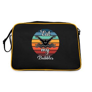 Eat My Bubbles - Retro Tasche - Schwarz/Gold - Hinten