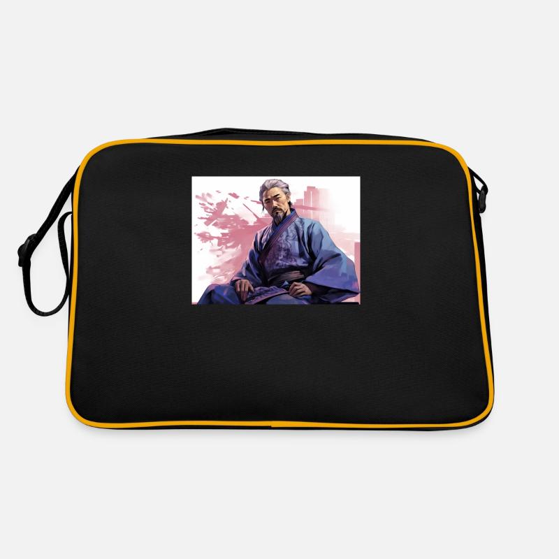 Japan Samurai sitzend Stark Retro Tasche