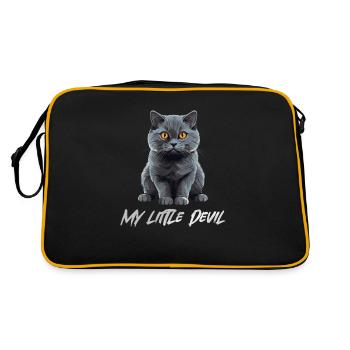 Chat Gris Mignon Mon Petit Diable - Sac Retro - noir/or - Dos