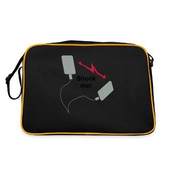 Defibrillator - Shock me! - Retro Tasche - Schwarz/Gold - Hinten
