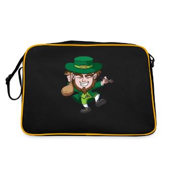 Leprechaun St Patricks - Retro Bag - black/gold - Back