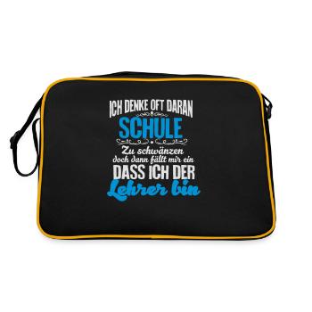 lehramt - Retro Tasche - Schwarz/Gold - Hinten