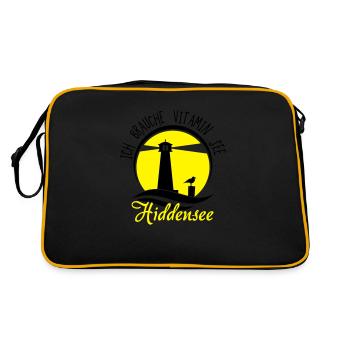 Vitamin See Hiddensee - Retro Tasche - Schwarz/Gold - Hinten