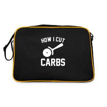 cut carbohydrates gift pizza delicious food - Retro Bag - black/gold - Back