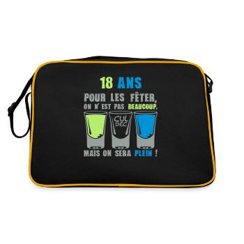 18 ans shooter alcool anniversaire plein - Sac Retro - noir/or - Dos