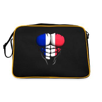 Französisch Flagge Torso muskulösen Körper abs - Retro Tasche - Schwarz/Gold - Hinten
