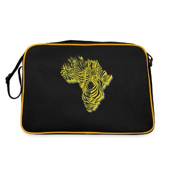 Symbol Africa in zebra camouflage - Retro Bag - black/gold - Back