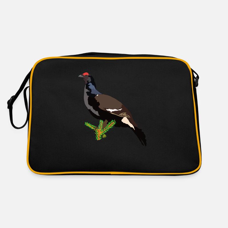 Birkhuhn - Retro Tasche - Schwarz/Gold